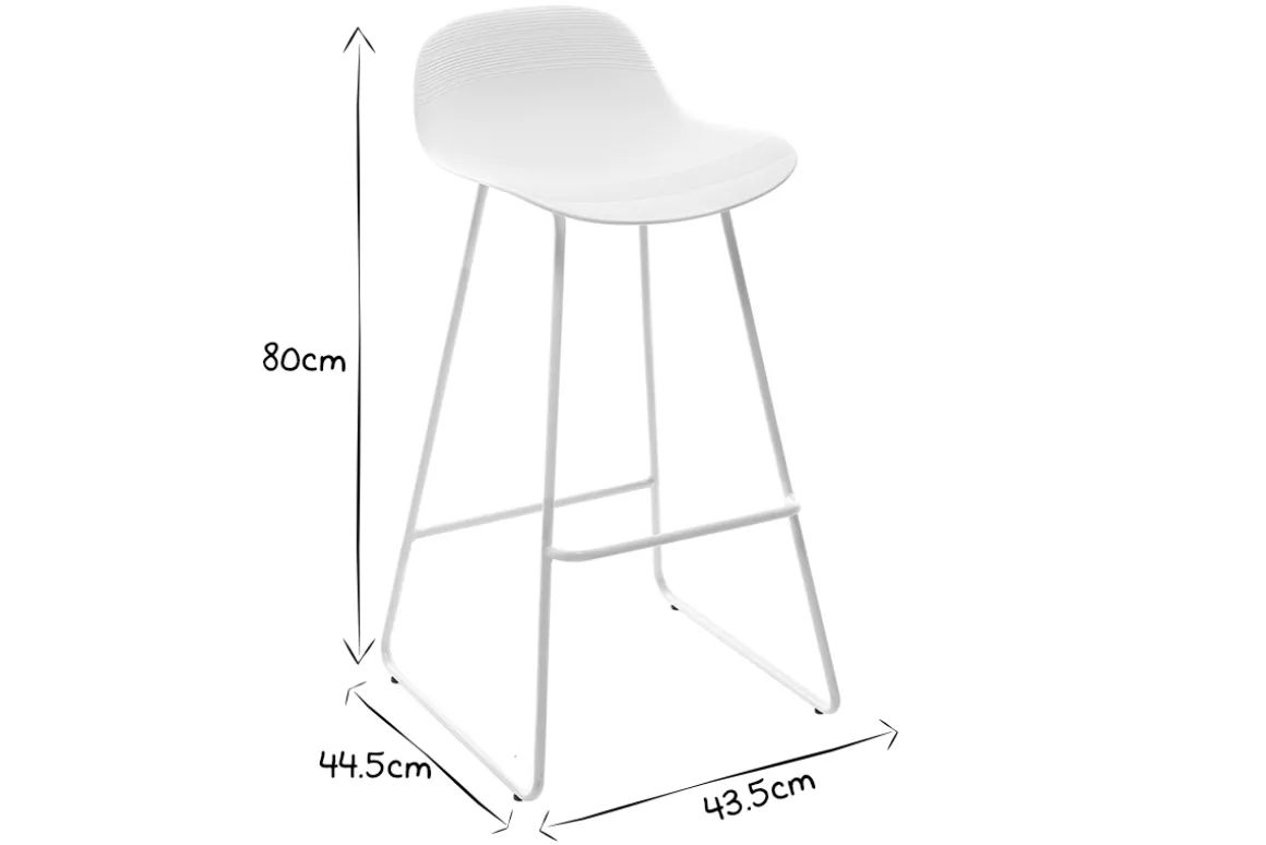 Miliboo Tabouret De Bar-Tabourets de bar design blancs H65 cm (lot de 2) ELLA