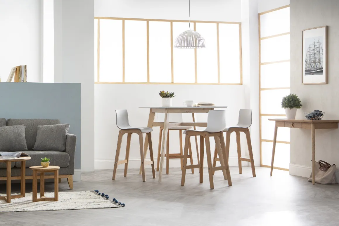 Miliboo Tabouret De Bar-Tabourets de bar design bois et blanc H65 cm (lot de 2) NEW SURF