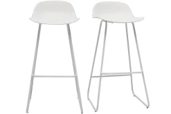 Miliboo Tabouret De Bar-Tabourets de bar design blancs H70 cm (lot de 2) ELLA