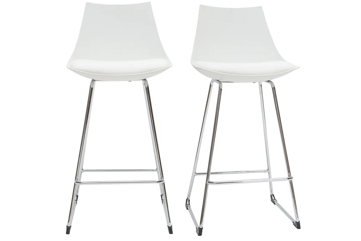 Miliboo Tabouret De Bar-Tabourets de bar design blancs 65 cm (lot de 2) JUNE