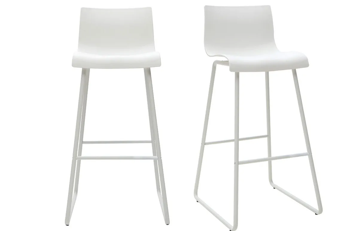 Miliboo Tabouret De Bar-Tabourets de bar design blanc 76 cm (lot de 2) ONA