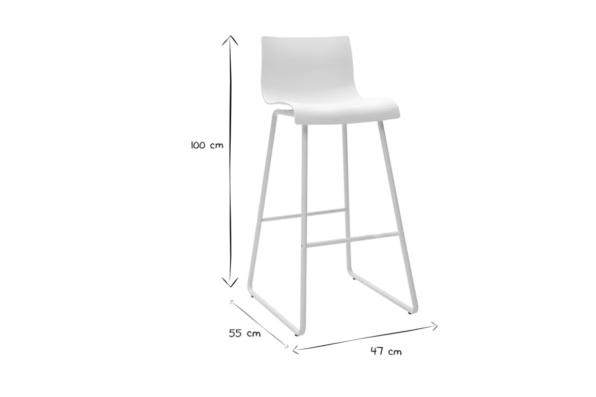 Miliboo Tabouret De Bar-Tabourets de bar design blanc 76 cm (lot de 2) ONA