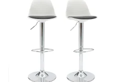 Miliboo Tabouret De Bar-Tabourets de bar design blanc et noir (lot de 2) STEEVY