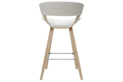 Miliboo Tabouret De Bar-Tabourets de bar design blanc et bois clair H65 cm (lot de 2) SYRAH