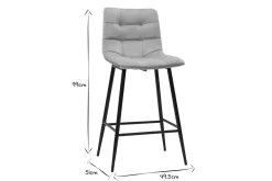 Miliboo Tabouret De Bar-Tabourets de bar design en velours taupe H65 cm (lot de 2) MAXWELL