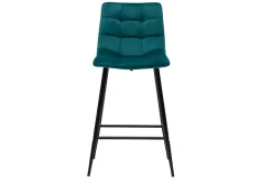 Miliboo Tabouret De Bar-Tabourets de bar design en velours bleu pétrole H65 cm (lot de 2) MAXWELL