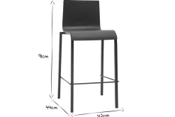 Miliboo Tabouret De Bar-Tabourets de bar design empilables noirs H65 cm (lot de 2) KUPA