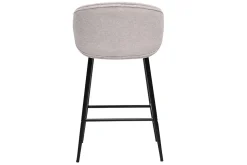 Miliboo Tabouret De Bar-Tabourets de bar design en tissu effet velours texturé beige et métal noir (lot de 2) ROSALIE