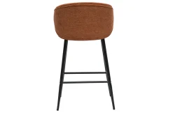 Miliboo Tabouret De Bar-Tabourets de bar design en tissu effet velours texturé terre brûlée et métal noir (lot de 2) ROSALIE