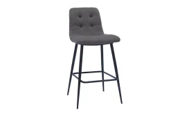 Miliboo Tabouret De Bar-Tabourets de bar design en tissu gris et métal H65 cm (lot de 2) ESCAPE