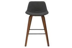 Miliboo Tabouret De Bar-Tabourets de bar design gris foncé et noyer H65 cm (lot de 2) NONIE