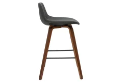 Miliboo Tabouret De Bar-Tabourets de bar design gris foncé et noyer H65 cm (lot de 2) NONIE