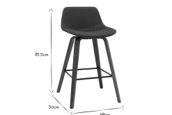 Miliboo Tabouret De Bar-Tabourets de bar design gris foncé et noyer H65 cm (lot de 2) NONIE