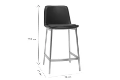 Miliboo Tabouret De Bar-Tabourets de bar design noirs H66 cm (lot de 2) ARSENE