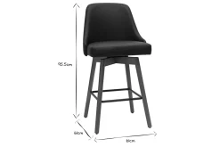Miliboo Tabouret De Bar-Tabourets de bar design noir et noyer H65 (lot de 2) HASTA