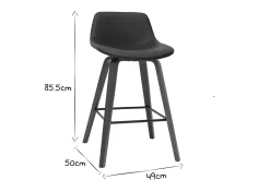 Miliboo Tabouret De Bar-Tabourets de bar design noir et noyer H65 cm (lot de 2) NONIE