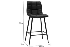 Miliboo Tabouret De Bar-Tabourets de bar design noirs H65 cm (lot de 2) MAXWELL