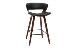 Miliboo Tabouret De Bar-Tabourets de bar design noir et bois foncé H65 cm (lot de 2) SYRAH
