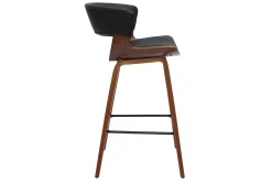 Miliboo Tabouret De Bar-Tabourets de bar design noir et bois foncé H65 cm (lot de 2) SYRAH
