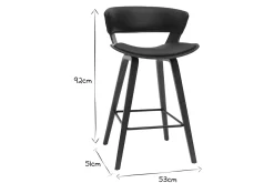 Miliboo Tabouret De Bar-Tabourets de bar design noir et bois foncé H65 cm (lot de 2) SYRAH