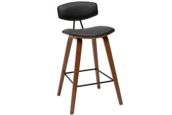 Miliboo Tabouret De Bar-Tabourets de bar design noir et bois foncé H69 cm (lot de 2) VASCO