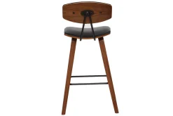 Miliboo Tabouret De Bar-Tabourets de bar design noir et bois foncé H69 cm (lot de 2) VASCO