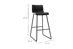 Miliboo Tabouret De Bar-Tabourets de bar design noir 76 cm (lot de 2) ONA