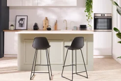 Miliboo Tabouret De Bar-Tabourets de bar design noirs pieds métal 65 cm (lot de 2) FRANZ