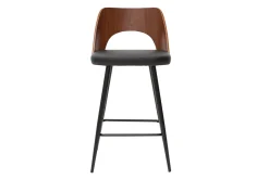 Miliboo Tabouret De Bar-Tabourets de bar design noir et noyer H66.5 (lot de 2) FALCOM
