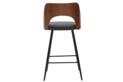 Miliboo Tabouret De Bar-Tabourets de bar design noir et noyer H66.5 (lot de 2) FALCOM