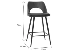 Miliboo Tabouret De Bar-Tabourets de bar design noir et noyer H66.5 (lot de 2) FALCOM