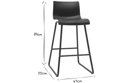 Miliboo Tabouret De Bar-Tabourets de bar design noir 65 cm (lot de 2) ONA