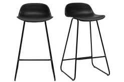 Miliboo Tabouret De Bar-Tabourets de bar design noirs H65 cm (lot de 2) ELLA