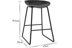 Miliboo Tabouret De Bar-Tabourets de bar design noirs H65 cm (lot de 2) PEBBLE