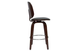 Miliboo Tabouret De Bar-Tabourets de bar design pivotants noirs et noyer H66 cm (lot de 2) BECK