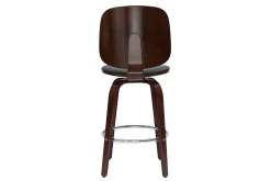 Miliboo Tabouret De Bar-Tabourets de bar design pivotants noirs et noyer H66 cm (lot de 2) BECK