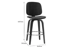 Miliboo Tabouret De Bar-Tabourets de bar design pivotants noirs et noyer H66 cm (lot de 2) BECK