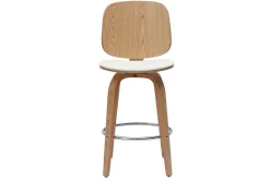 Miliboo Tabouret De Bar-Tabourets de bar design pivotants blancs et bois clair H66 cm (lot de 2) BECK