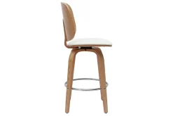 Miliboo Tabouret De Bar-Tabourets de bar design pivotants blancs et bois clair H66 cm (lot de 2) BECK