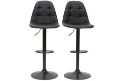 Miliboo Tabouret De Bar-Tabourets de bar design réglables noirs (lot de 2) COX