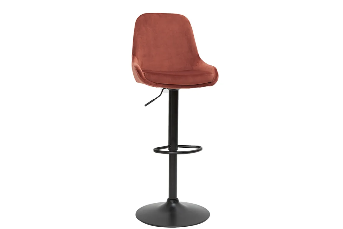 Miliboo Tabouret De Bar-Tabourets de bar design réglables velours rouge tomette (lot de 2) HOLO