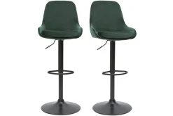 Miliboo Tabouret De Bar-Tabourets de bar design réglables velours vert (lot de 2) HOLO