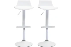 Miliboo Tabouret De Bar-Tabourets de bar design réglables blancs 360° (lot de 2) KRONOS