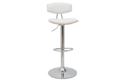 Miliboo Tabouret De Bar-Tabourets de bar design réglables blanc et bois clair (lot de 2) VASCO