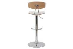 Miliboo Tabouret De Bar-Tabourets de bar design réglables blanc et bois clair (lot de 2) VASCO
