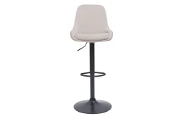 Miliboo Tabouret De Bar-Tabourets de bar design réglables en tissu velours taupe et métal noir 360° (lot de 2) HOLO