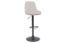 Miliboo Tabouret De Bar-Tabourets de bar design réglables en tissu velours taupe et métal noir 360° (lot de 2) HOLO
