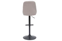 Miliboo Tabouret De Bar-Tabourets de bar design réglables en tissu velours taupe et métal noir 360° (lot de 2) HOLO