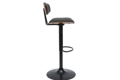 Miliboo Tabouret De Bar-Tabourets de bar design réglables noir et bois foncé (lot de 2) VASCO