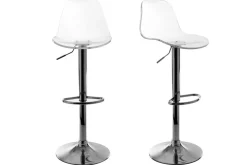 Miliboo Tabouret De Bar-Tabourets de bar design réglables transparents (lot de 2) GALILEO